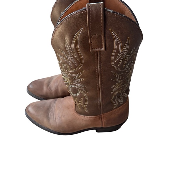 Laredo 4242 Lea Vamp Fox Brown Pull On Western Cowboy Boots Mens 7.5 EW Extra W - Picture 4 of 7